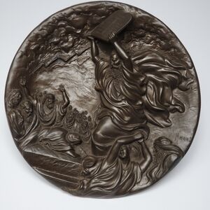 Rhodes Moses Ten Commandments Fused Bronze Collector's Plate Merri Roderick 1986